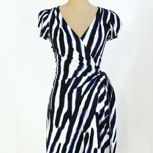 Diane Von Furstenberg blue animal print wrap dress